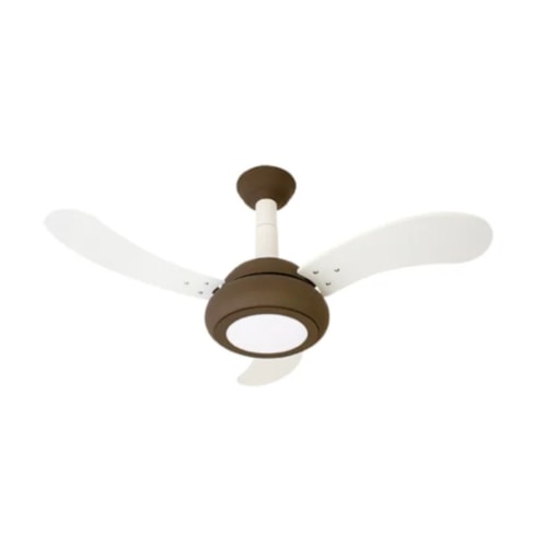Ventilador Teto One Led 3 Pás Marrom/Branco 127V Ventidelta  Ventilador Teto One Led 3 Pás Marrom/Branco 127V Ventidelta